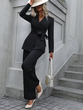 Solid Knot Side Blazer & Pants