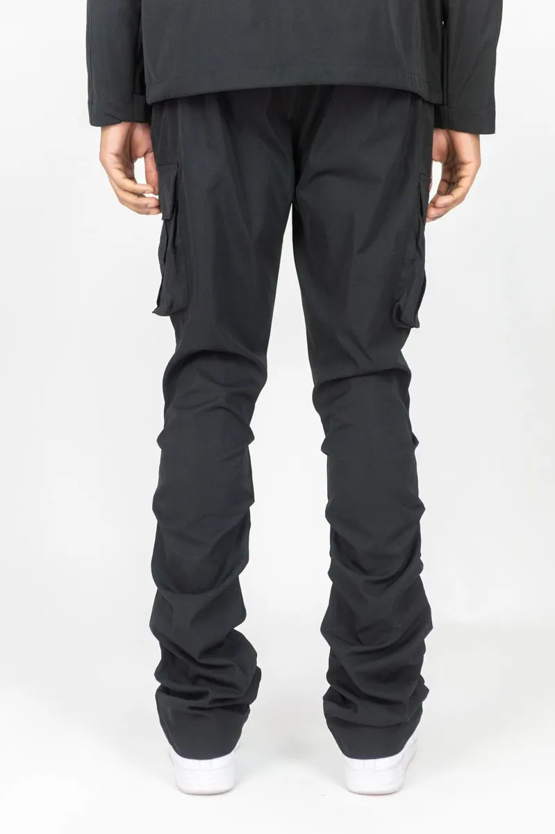 Solid Nylon Stacked Cargo Pants | Rebel Minds