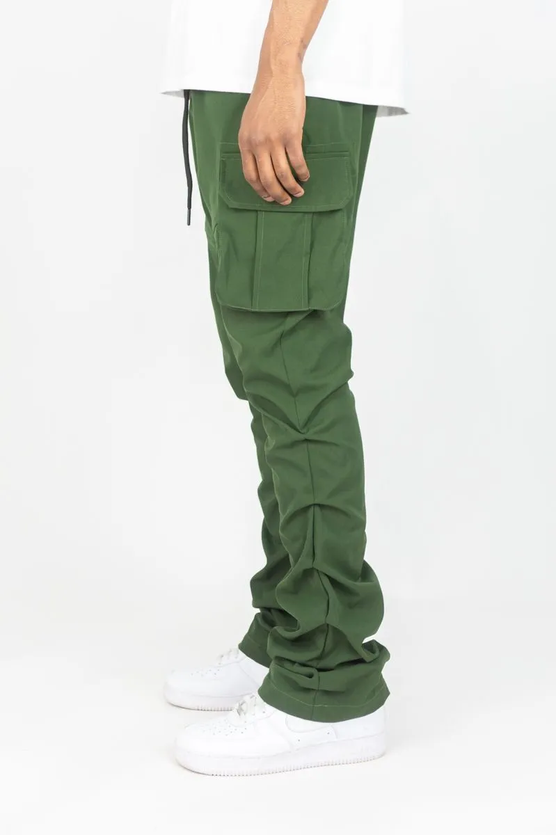 Solid Nylon Stacked Cargo Pants | Rebel Minds