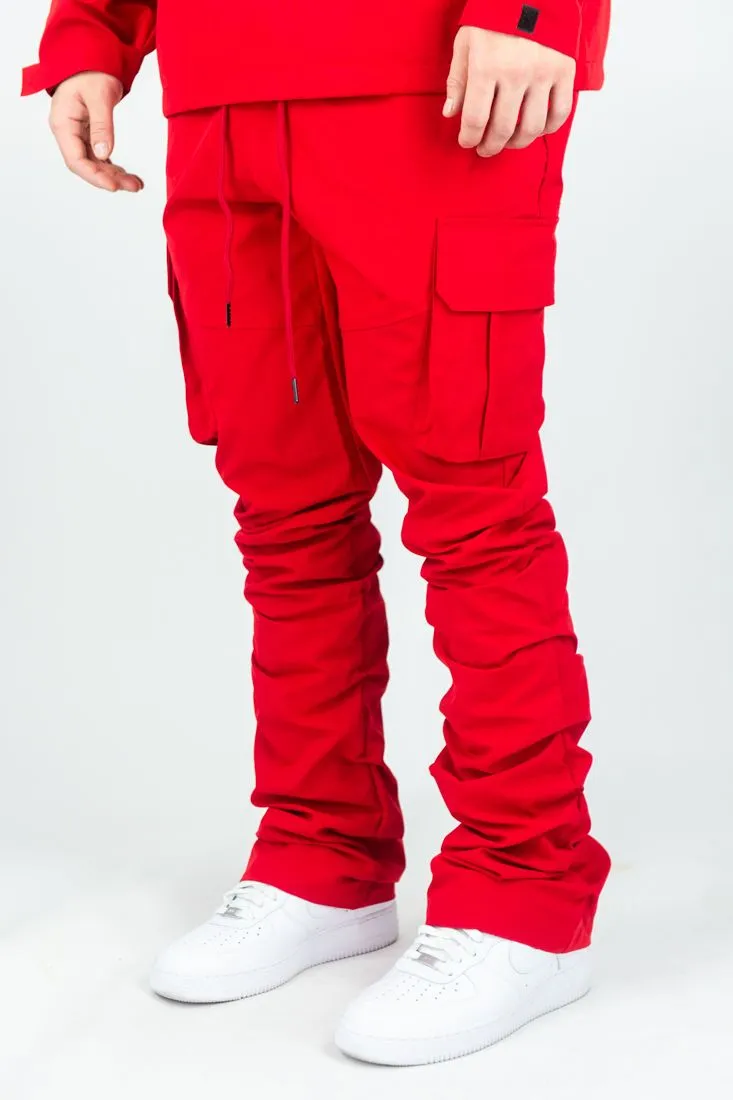 Solid Nylon Stacked Cargo Pants | Rebel Minds