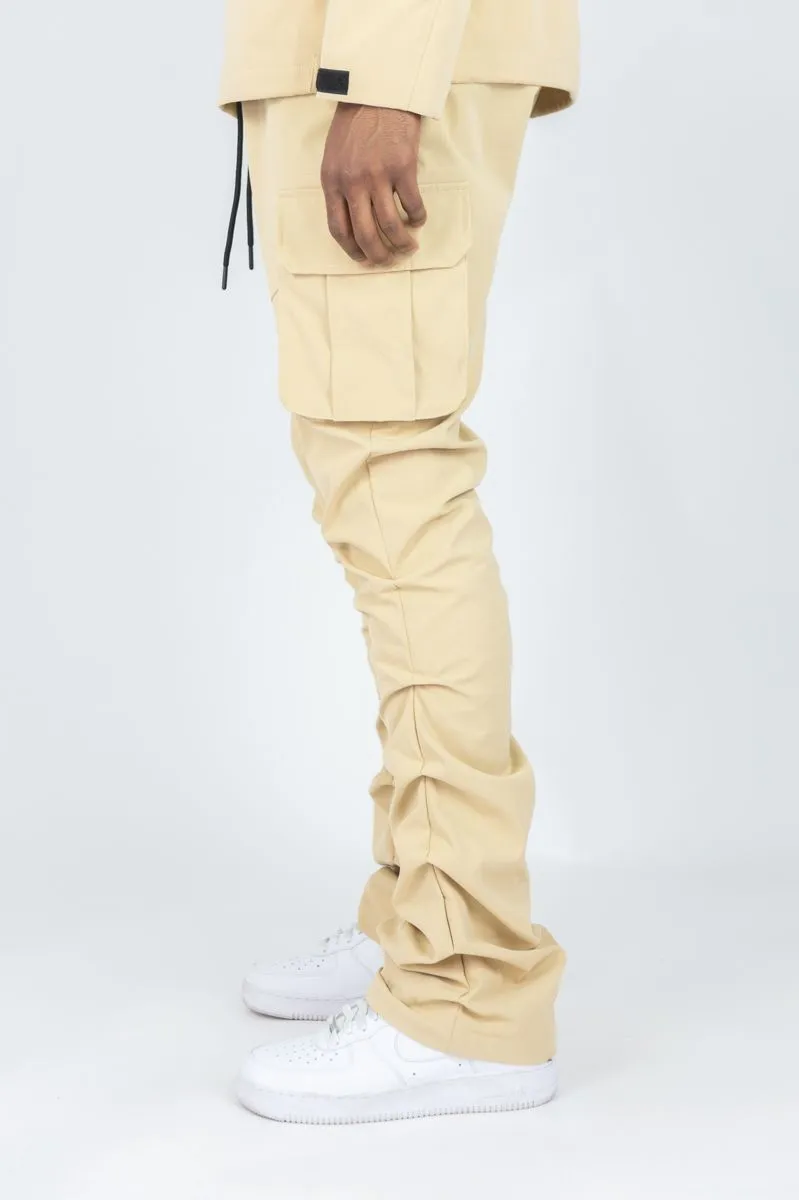 Solid Nylon Stacked Cargo Pants | Rebel Minds