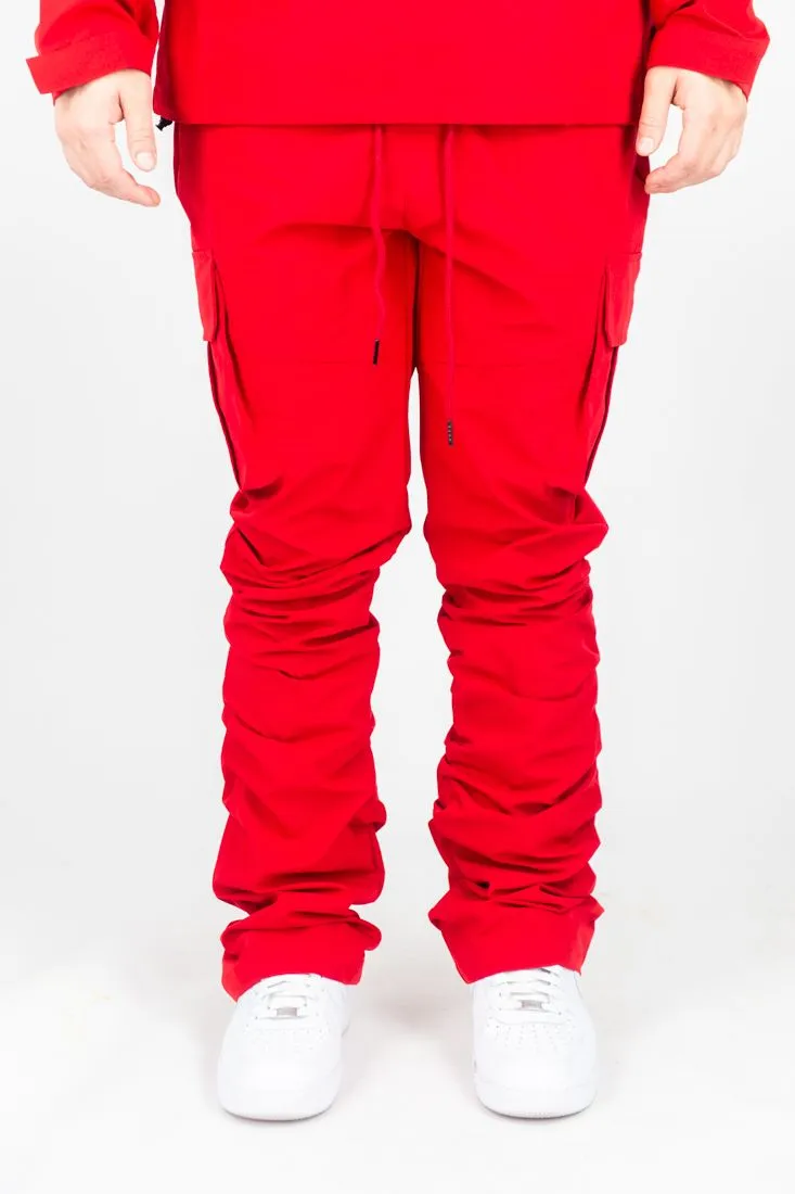 Solid Nylon Stacked Cargo Pants | Rebel Minds