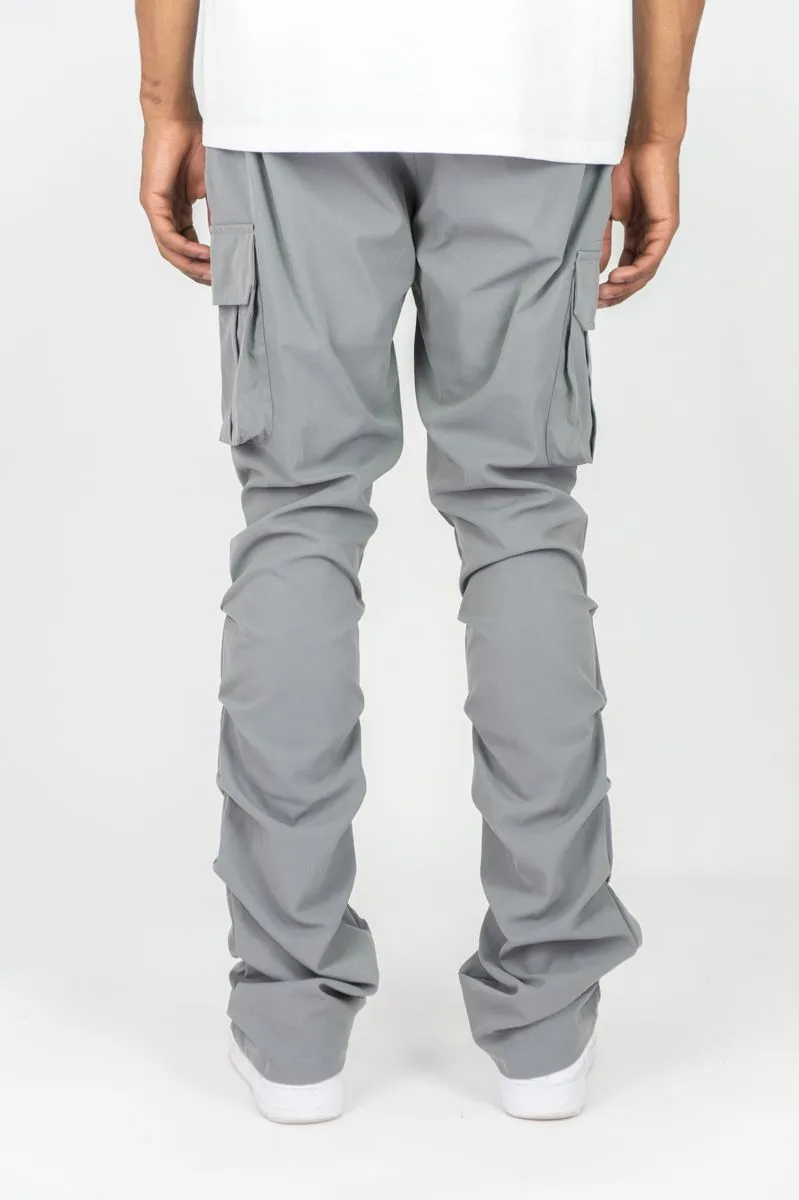Solid Nylon Stacked Cargo Pants | Rebel Minds