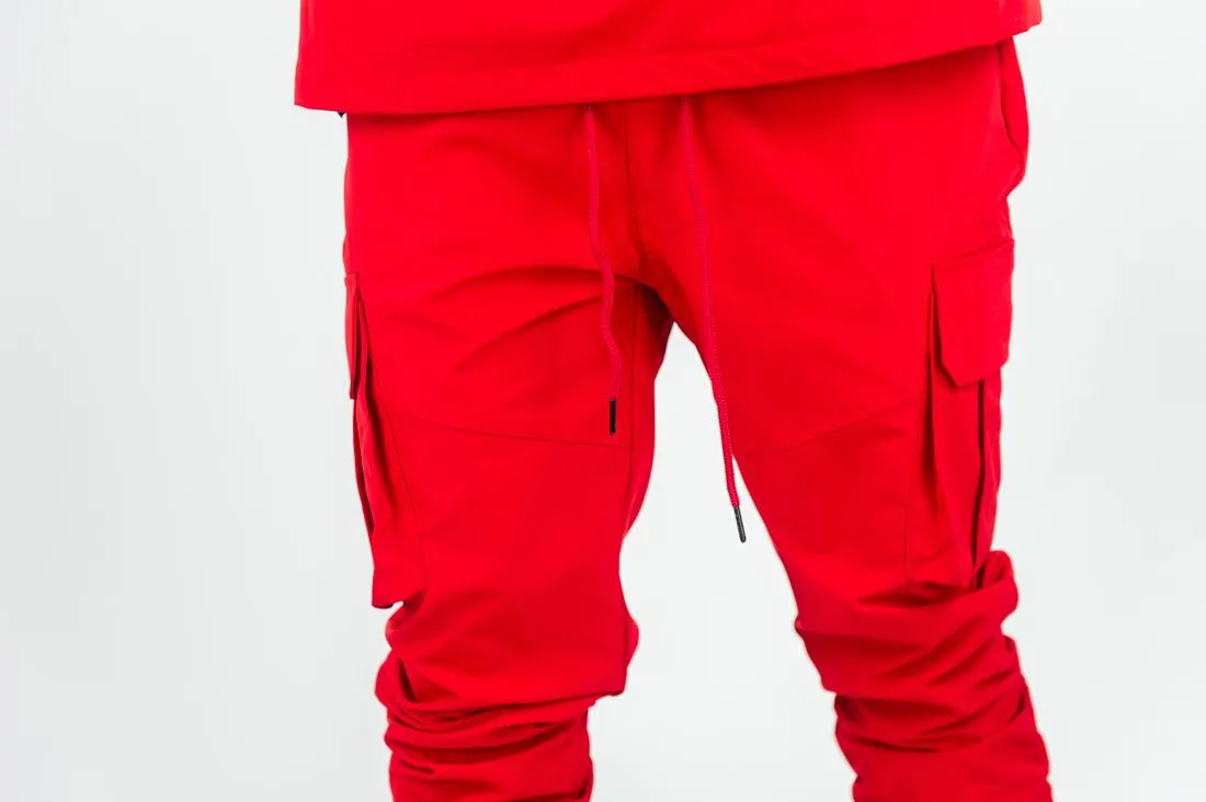 Solid Nylon Stacked Cargo Pants | Rebel Minds