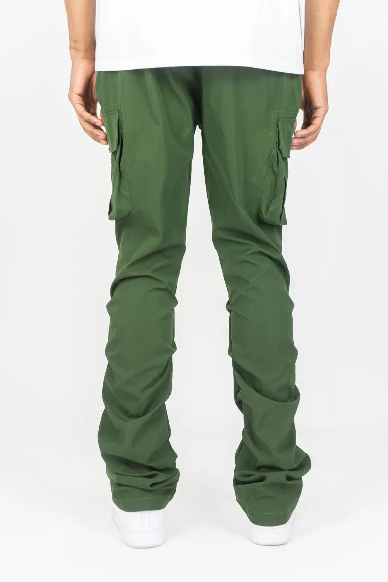 Solid Nylon Stacked Cargo Pants | Rebel Minds