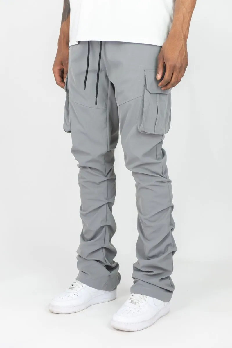 Solid Nylon Stacked Cargo Pants | Rebel Minds