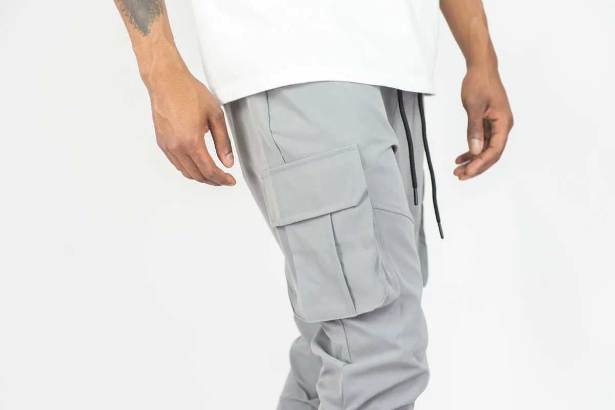 Solid Nylon Stacked Cargo Pants | Rebel Minds
