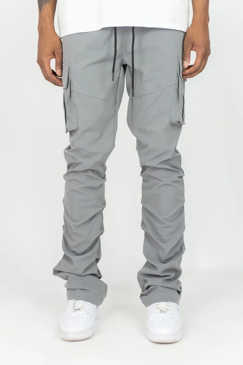 Solid Nylon Stacked Cargo Pants | Rebel Minds