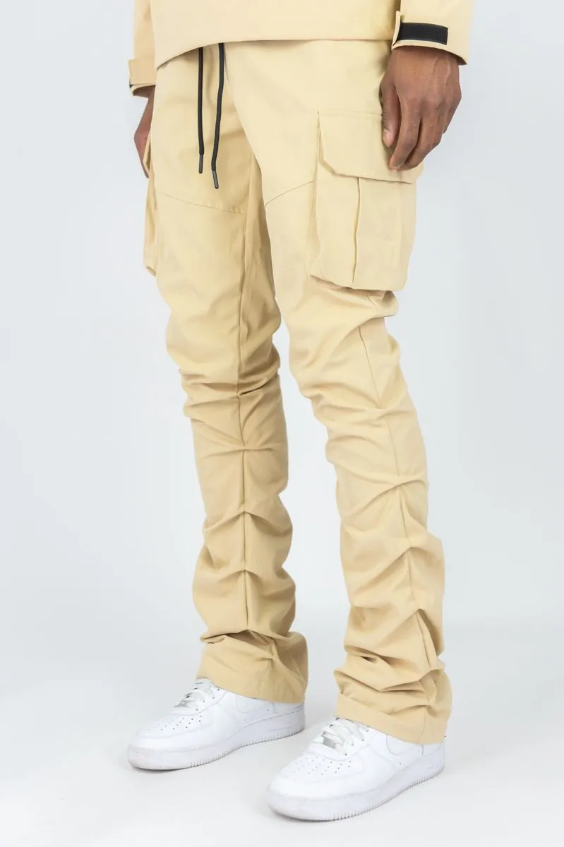 Solid Nylon Stacked Cargo Pants | Rebel Minds