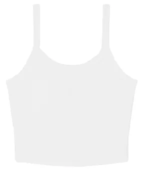 Solid White Blend - Women’s micro rib spaghetti strap tank