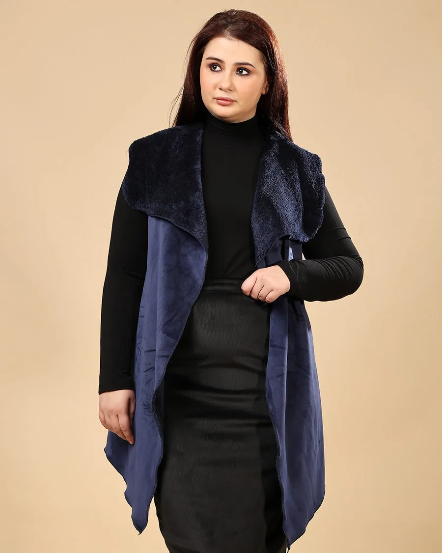 Solid Winter Sleeveless Reversible Cover Up