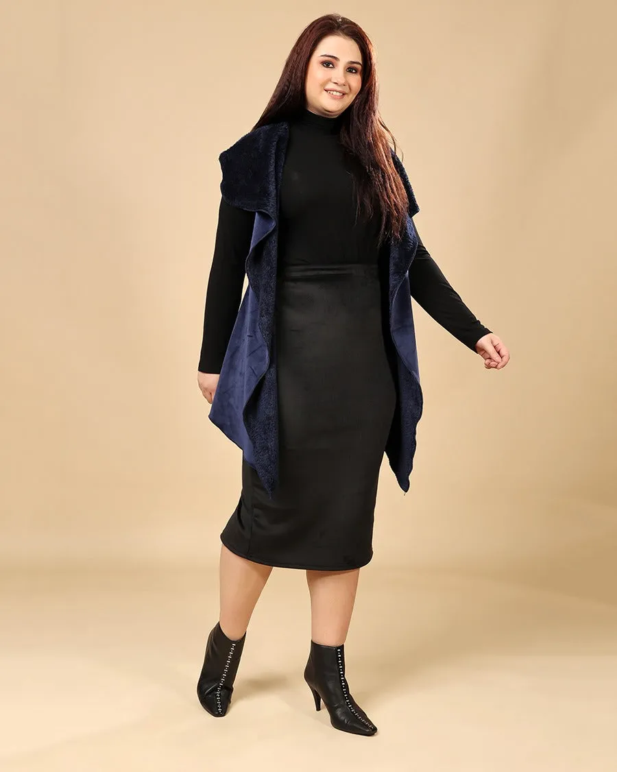 Solid Winter Sleeveless Reversible Cover Up