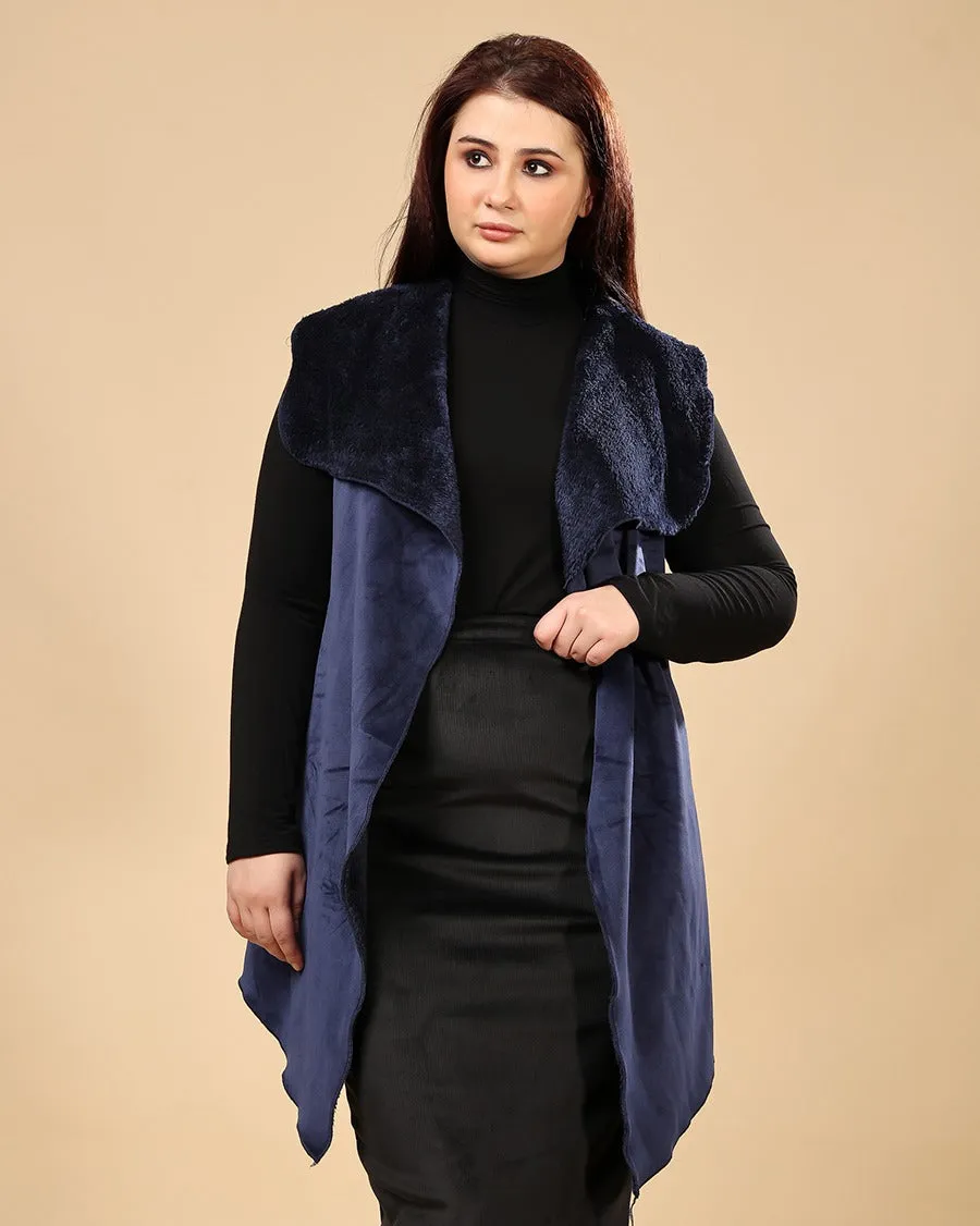 Solid Winter Sleeveless Reversible Cover Up