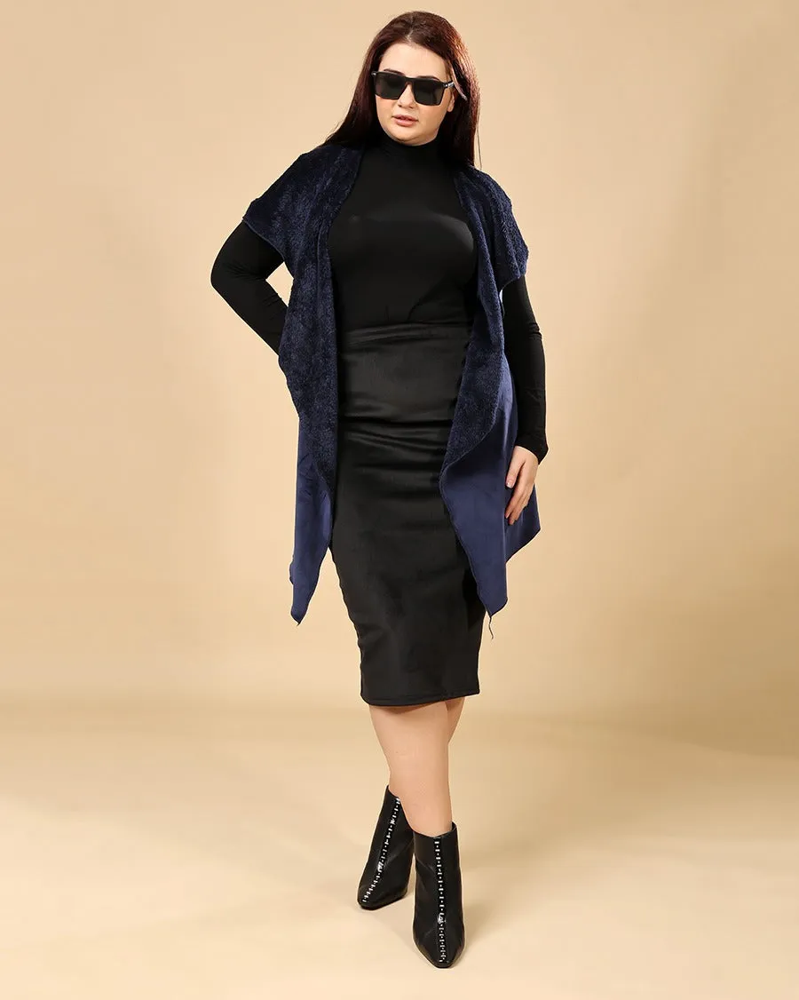 Solid Winter Sleeveless Reversible Cover Up