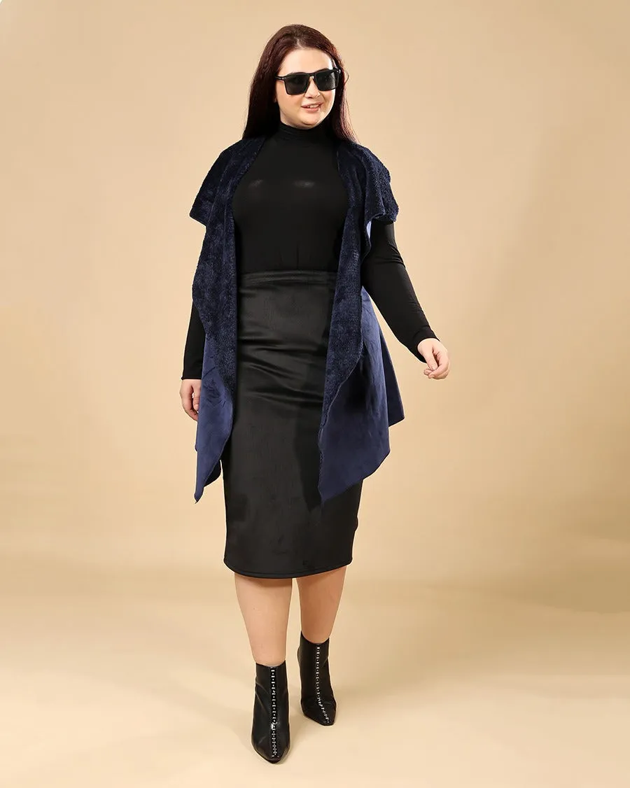 Solid Winter Sleeveless Reversible Cover Up
