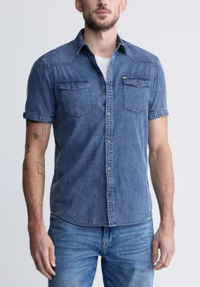 Somba Men’s Short-Sleeve Shirt in Indigo Blue - BM24291