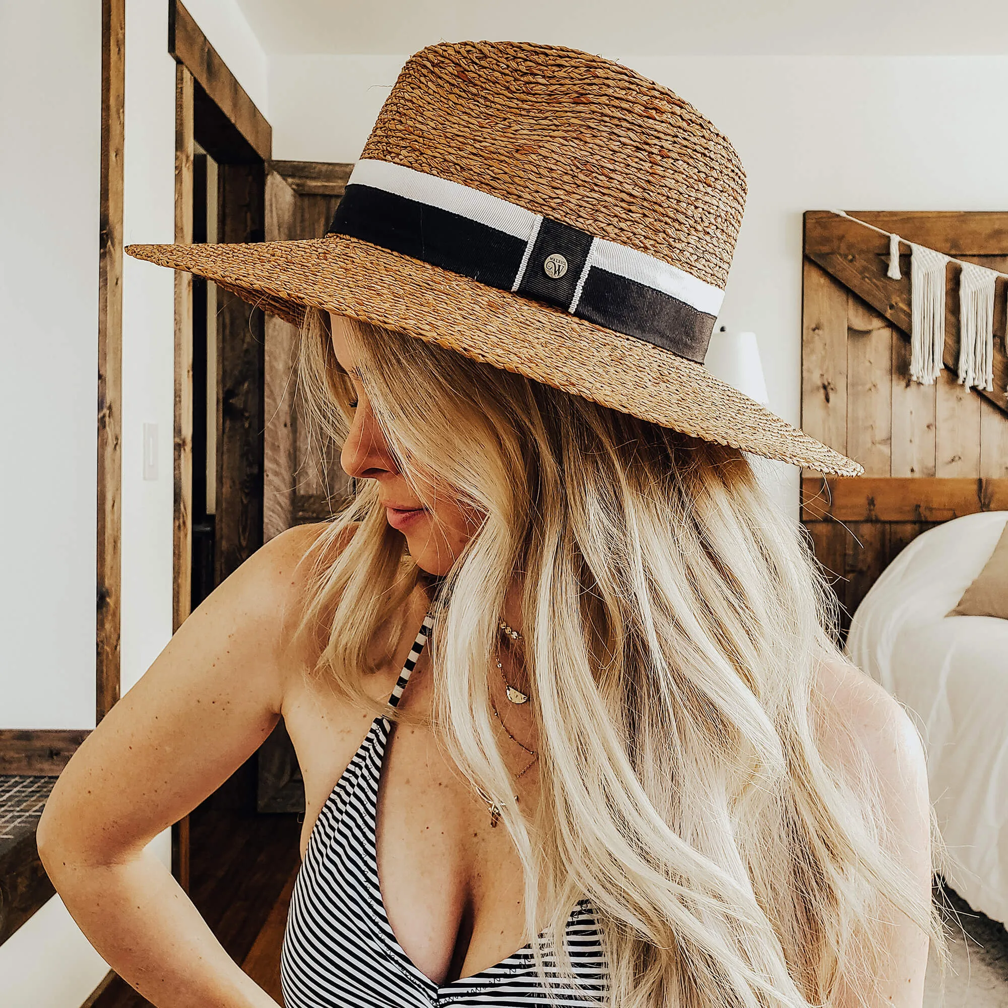 South Beach - Walrus Hats Natural Raffia Straw Fedora Hat