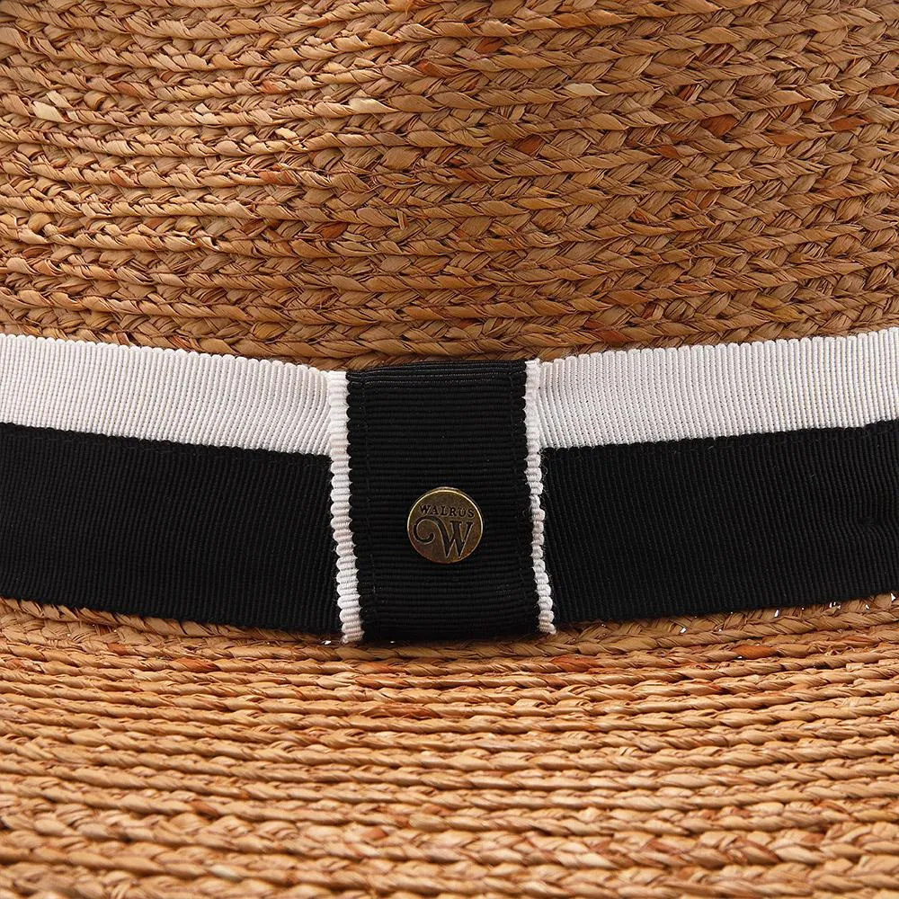 South Beach - Walrus Hats Natural Raffia Straw Fedora Hat