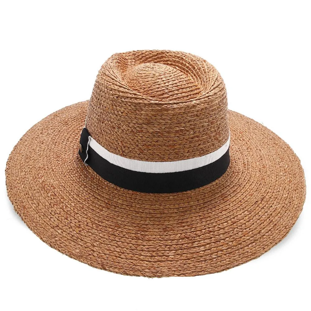 South Beach - Walrus Hats Natural Raffia Straw Fedora Hat