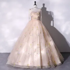 Spaghetti strap champagne sweet ball gown girls birthday party dress prom dress 211