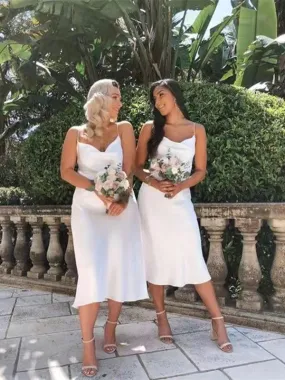 Spaghetti Straps Simple Bridesmaid Dresses, Cheap Bridal Party Dresses, Newest Bridesmaid Dresses
