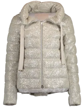 Sparkle Pleated Puffer Jacket
