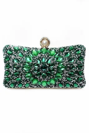 Sparkly Colourful Rhinestone Square Clutches Dinner Handbags