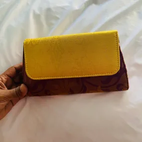 Special Clutch Purse Small - Violet With Golden Flap