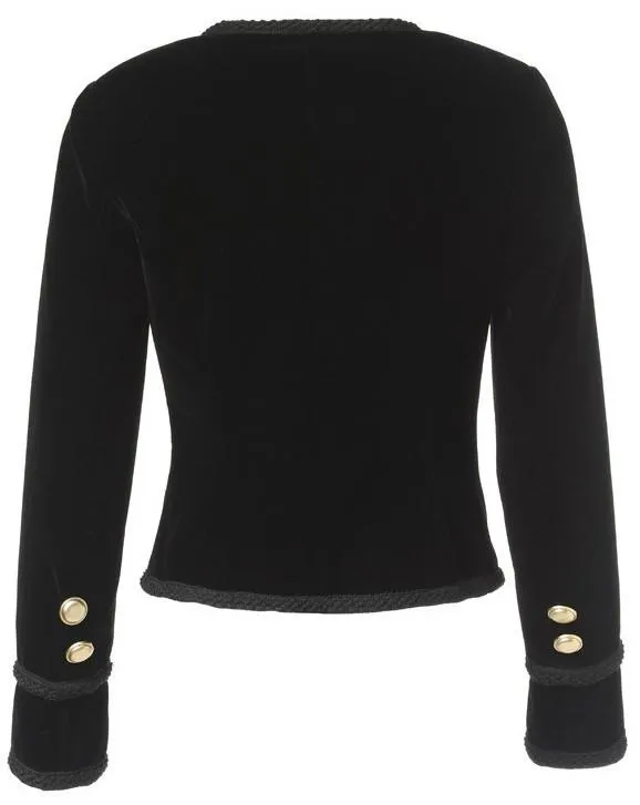 'Spencer' Jacket in Black Cotton Velour