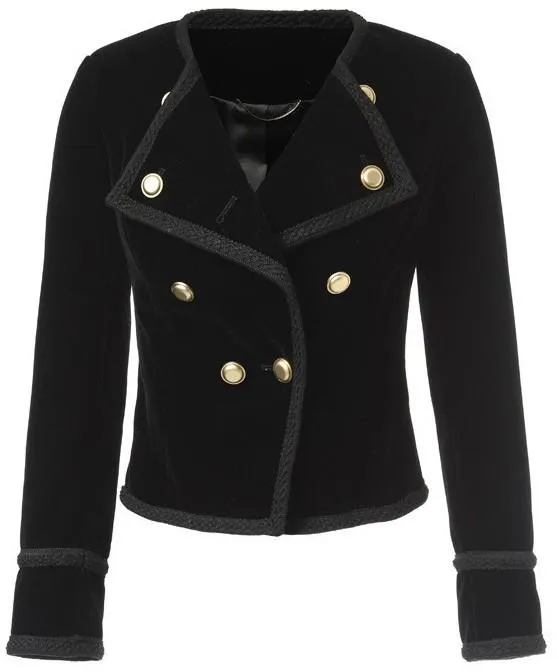 'Spencer' Jacket in Black Cotton Velour