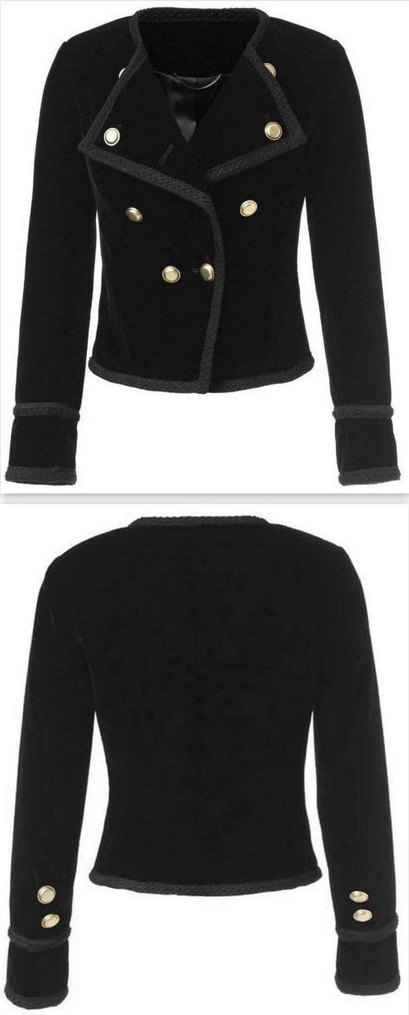 'Spencer' Jacket in Black Cotton Velour