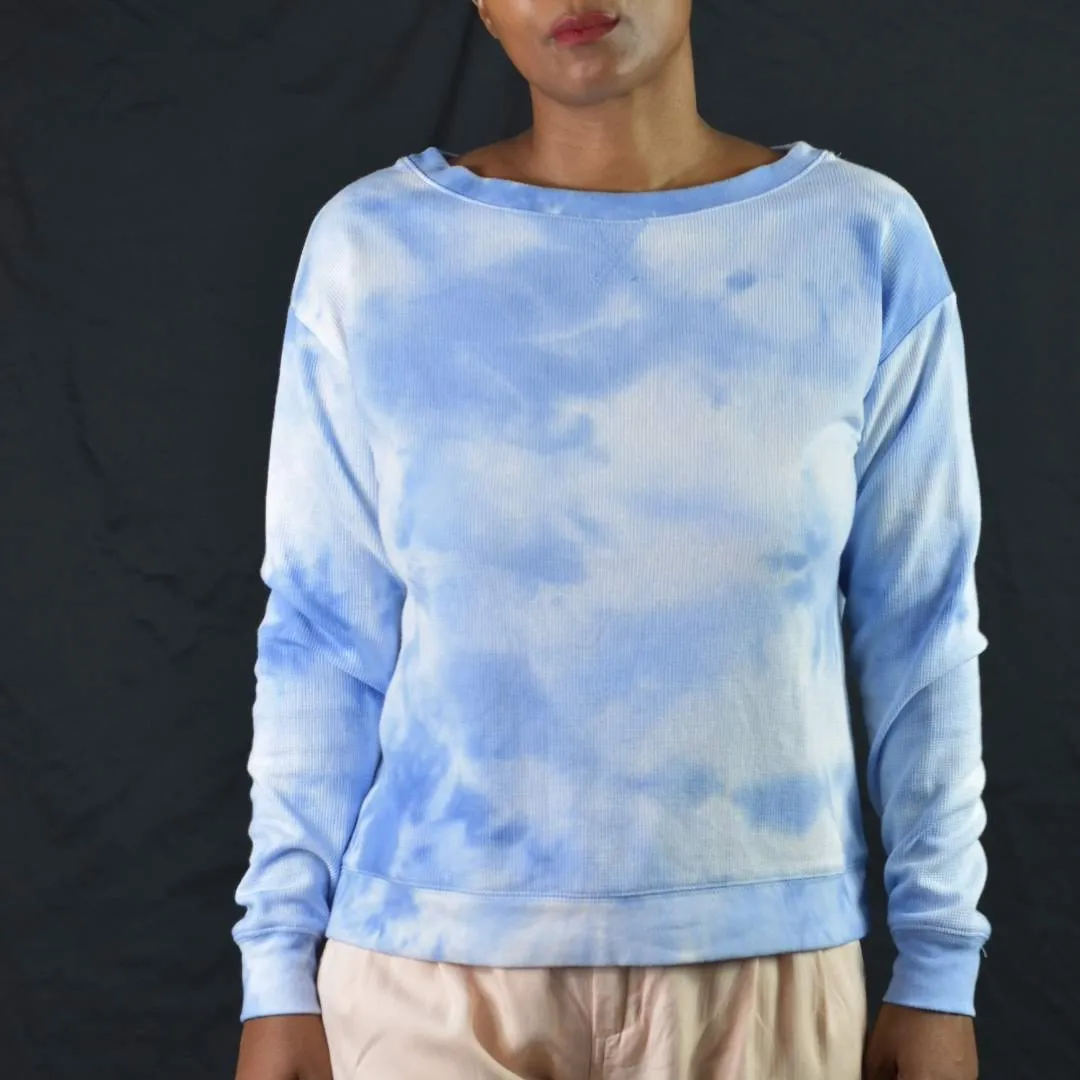 Splendid Thermal Cloud Tie Dye Sweatshirt Size XS