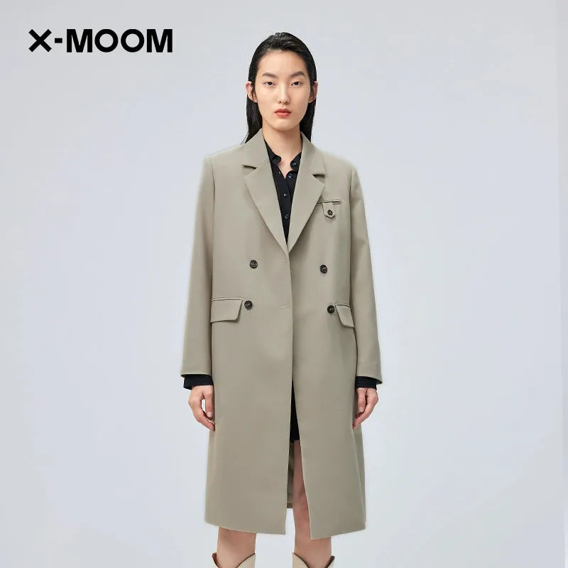 Spring Loose Mid Length Long Length Trench Coat Outwear