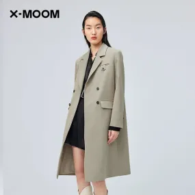 Spring Loose Mid Length Long Length Trench Coat Outwear