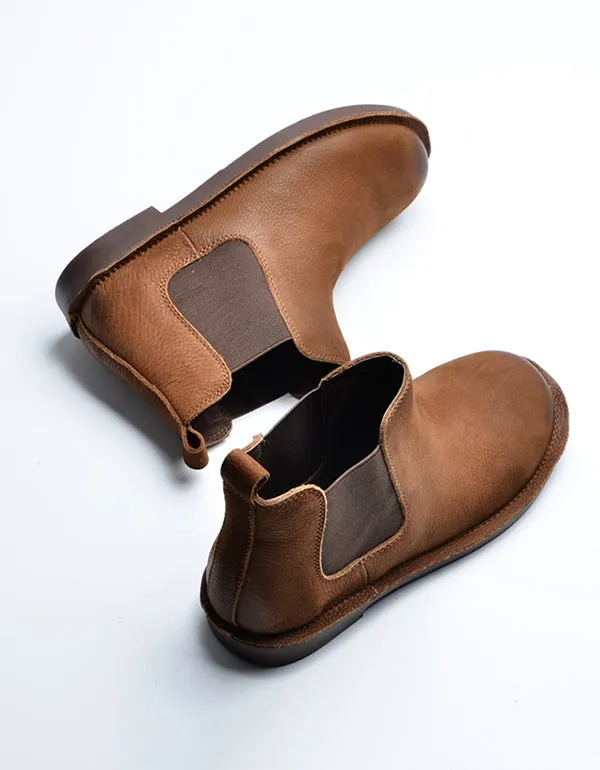 Spring Women's Leather Short Boots