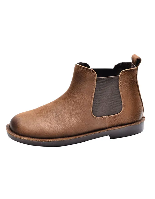 Spring Women's Leather Short Boots