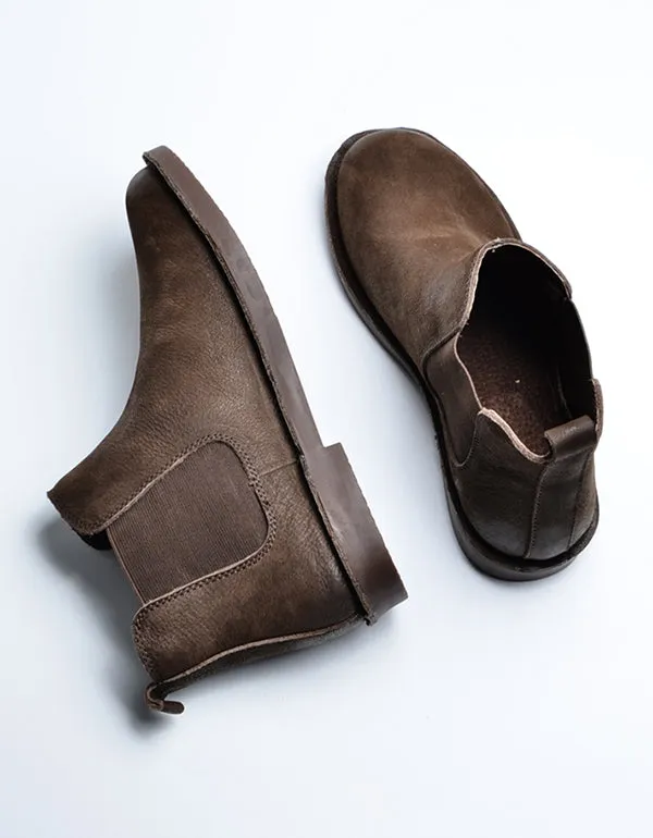 Spring Women's Leather Short Boots