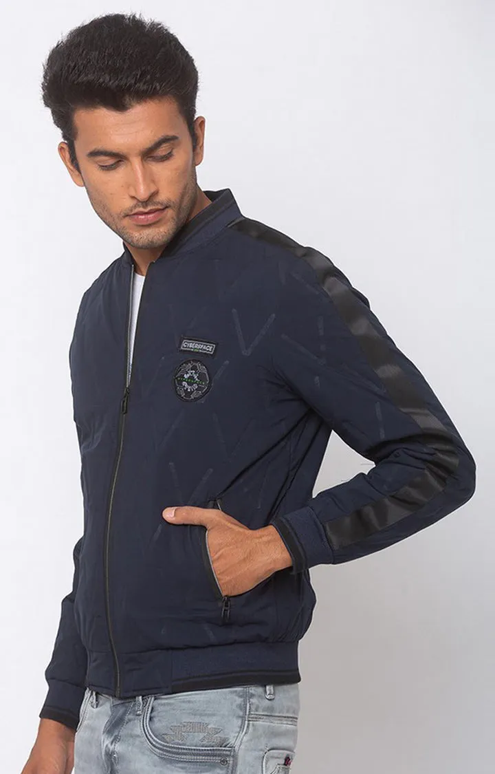 Spykar Black Cotton Straight Fit Jacket For Men