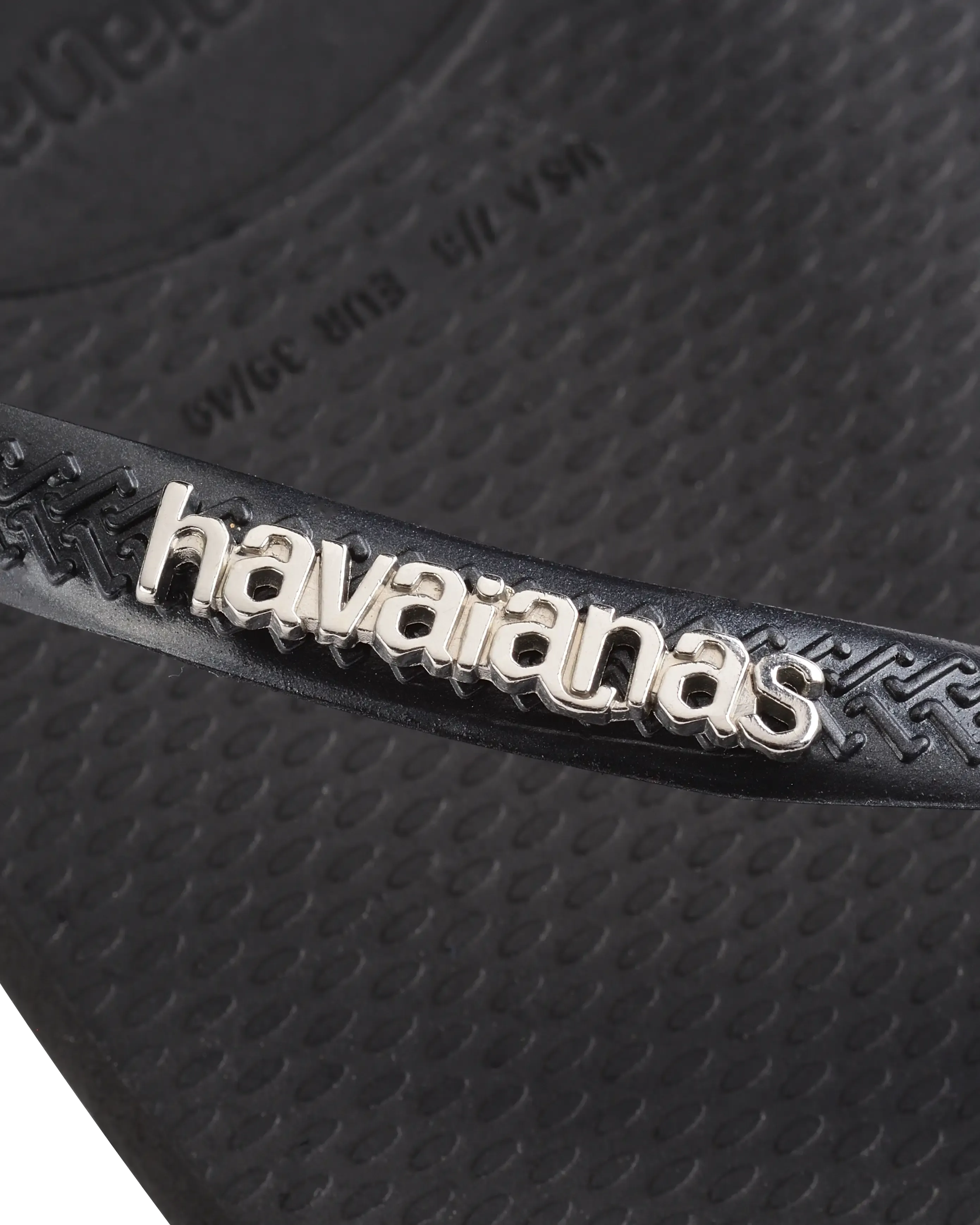 Square Logo Metallic Flip Flops in Black & Silver