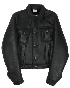 SS17 Schott Shearling Leather Trucker Jacket