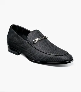 Stacy Adams Black Tazio Moc Toe Bit Slip-on Shoes
