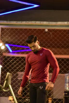 Stag Men Maroon Compression Tee