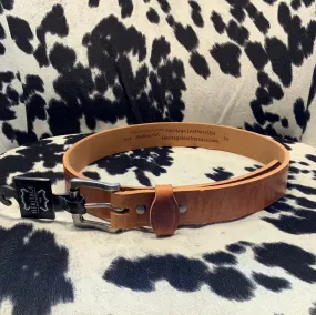 Stamped Brown Mens Belt Heritage Leather