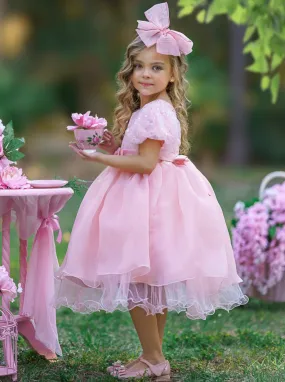 Starlight Glam Puff Sleeve Formal Dress