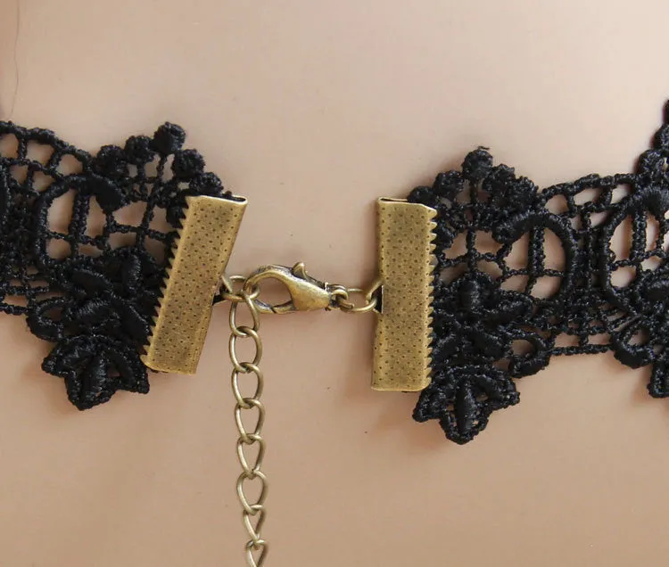 Statement necklaces Gothic jewelry vintage lace necklaces & pendants false collar women accessories choker necklace