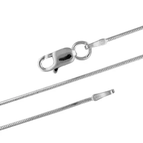 Sterling Silver 0.9mm Diamond-Cut Snake Chain Necklace Solid Italian Nickel-Free