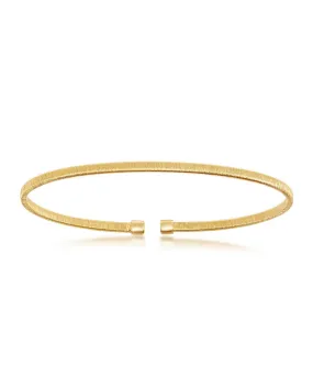 Sterling Silver and Yellow Gold Plated Stackable Bangle Bracelet