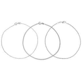 Sterling Silver Italian Made Anklets