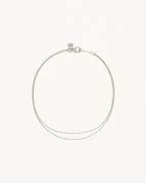 Sterling Silver Purity Double Chain Anklet