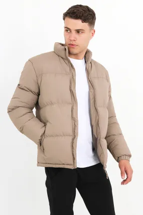 STONE FUNNEL NECK ZIP THROUGH PADDED JACKET
